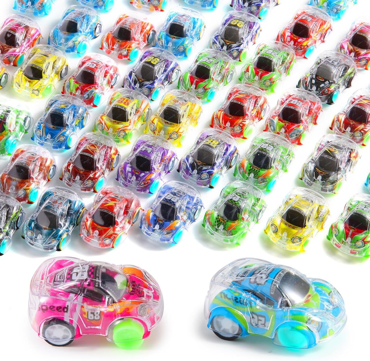 50-Pack Mini Pull Back Cars – Racing Vehicles for Kids & Toddlers, Bulk Toys for Party Favors, Treasure Box Prizes, Classroom Rewards, Pinata Fillers & Goodie Bag Stuffers for Boys & Girls